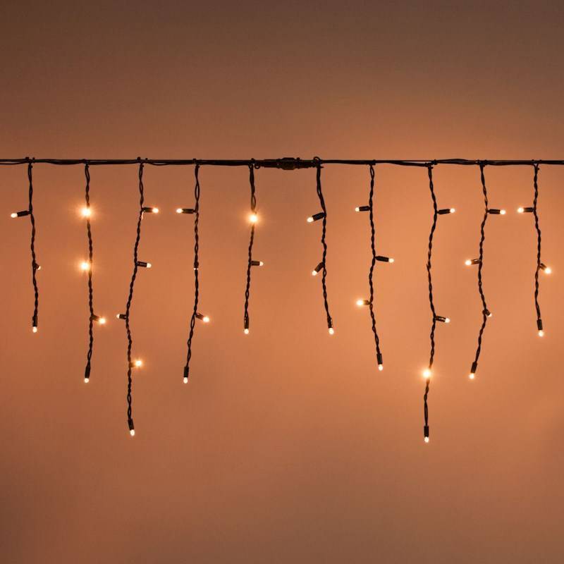 Lotti - Guirlande stalactite 3M H50cm 114 LED blanc chaud câble vert IP67 raccordable professionnel 230V extérieur Lotti - Imagen 3