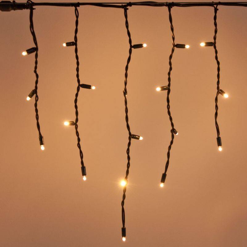 Lotti - Guirlande stalactite 3M H50cm 114 LED blanc chaud câble vert IP67 raccordable professionnel 230V extérieur Lotti - Imagen 7