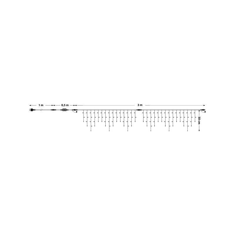 Lotti - Guirlande stalactite 3M H50cm 114 LED blanc chaud câble vert IP67 raccordable professionnel 230V extérieur Lotti - Imagen 2