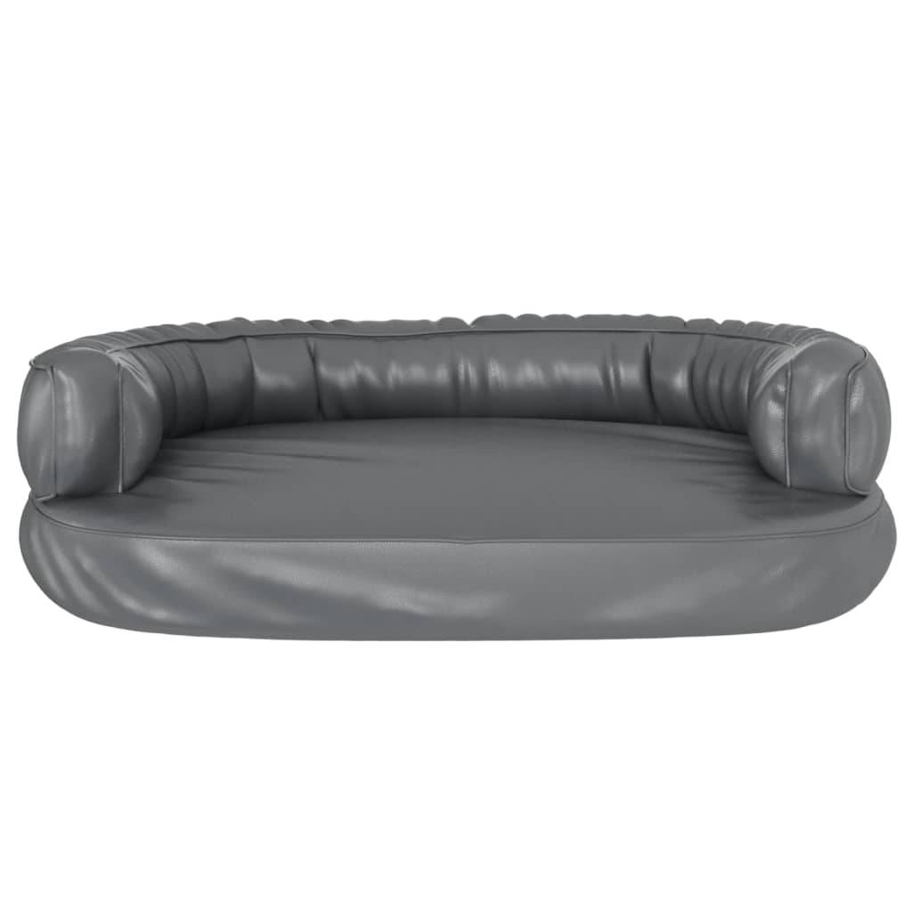 Vidaxl - Lit pour chien ergonomique Mousse Gris 75x53 cm Similicuir vidaXL 171317 - Imagen 5