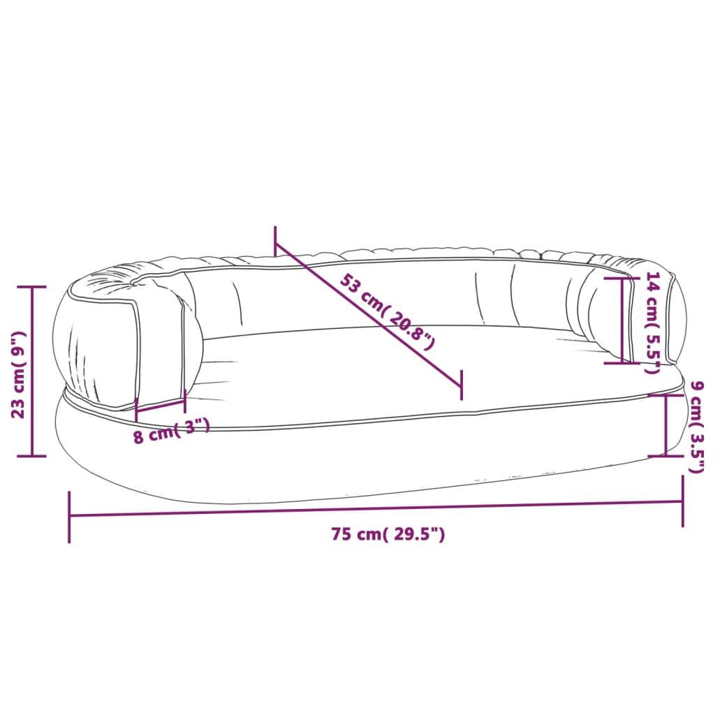 Vidaxl - Lit pour chien ergonomique Mousse Gris 75x53 cm Similicuir vidaXL 171317 - Imagen 3