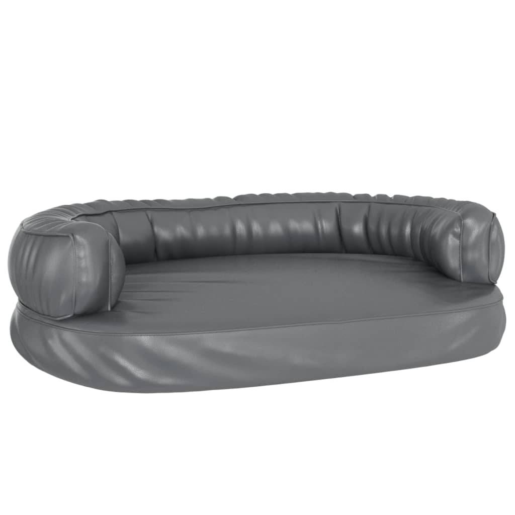 Vidaxl - Lit pour chien ergonomique Mousse Gris 75x53 cm Similicuir vidaXL 171317 - Imagen 2
