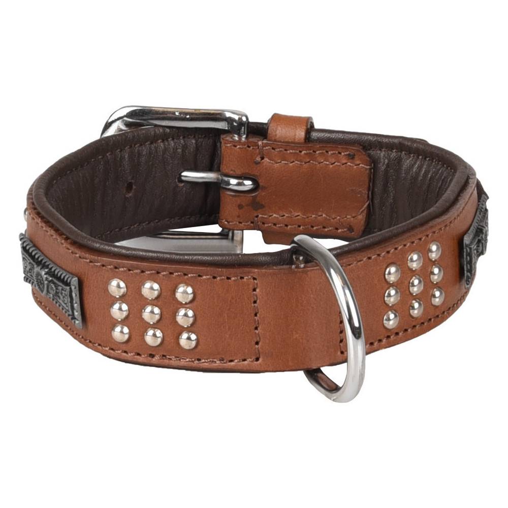 Collier Cuir SEDONA brun taille S/M 31-35 cm pour chien. - Image 1