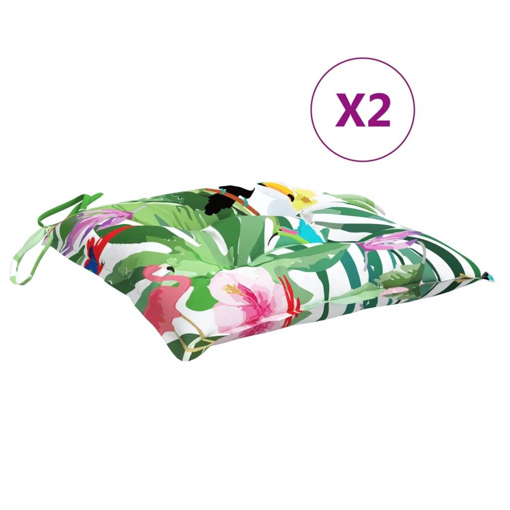 Lot De 2 Coussin De Chaise 48x48 Cm - Extérieur Jardin Imperméable - Confort Assise Pour Meubles Extérieurs