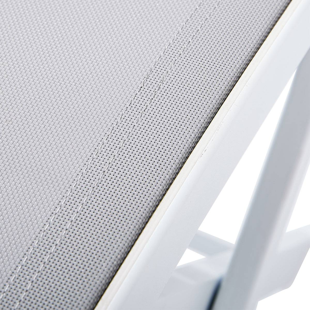 Wilsa Garden - Chaise pliante de jardin aluminium blanc textilène WHITESTAR - Imagen 6