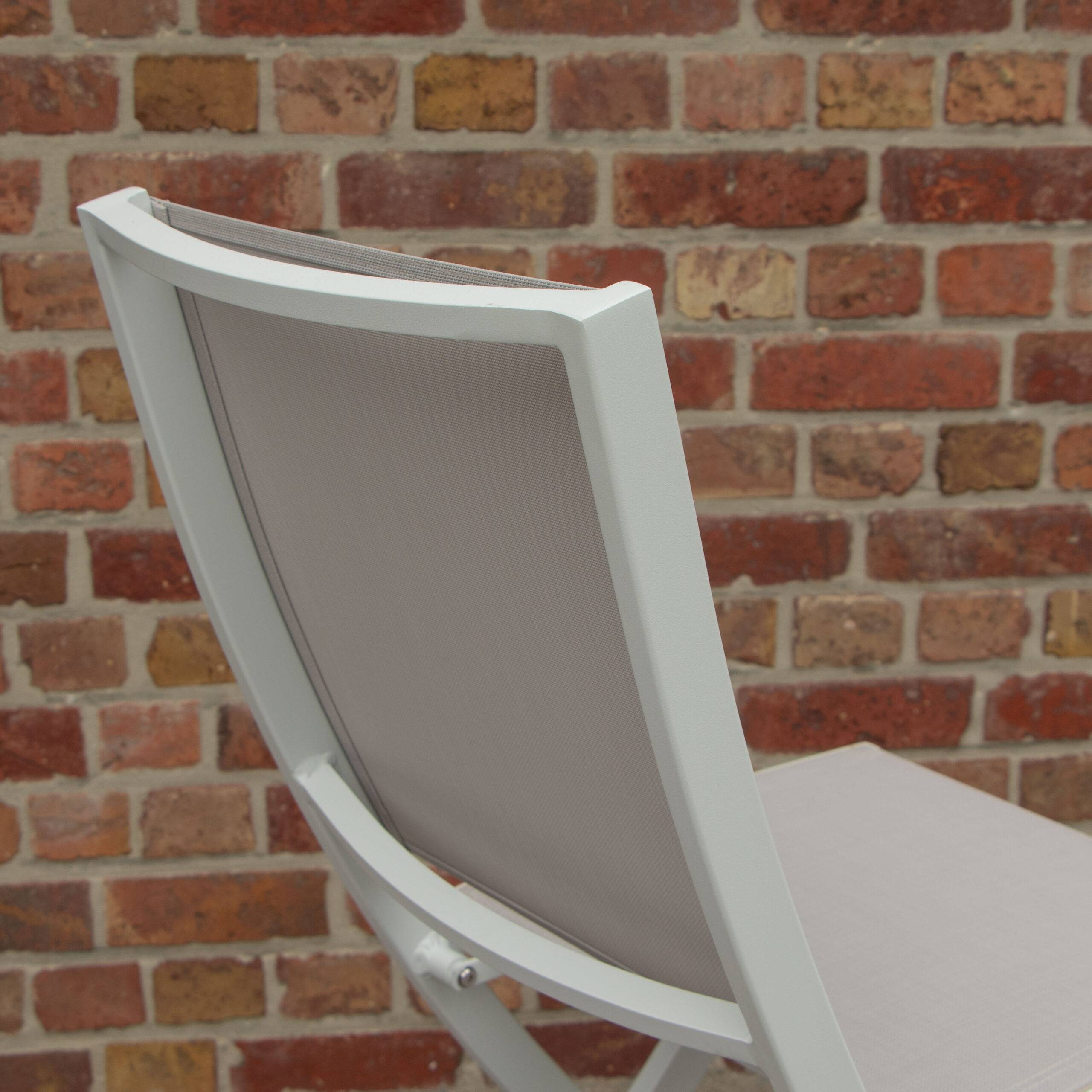 Wilsa Garden - Chaise pliante de jardin aluminium blanc textilène WHITESTAR - Imagen 5