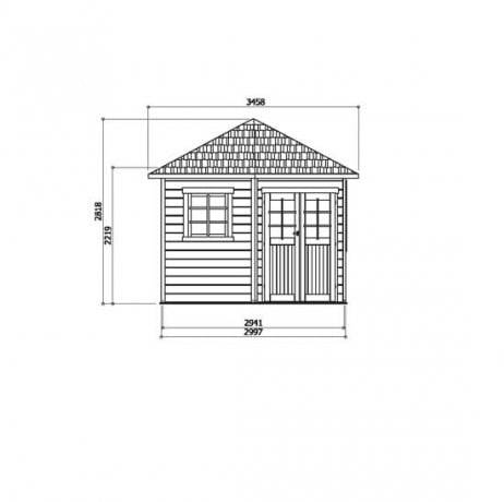 Abri de jardin NANCY en bois 7,78 m², Toiture Shingle gris - Imagen 3