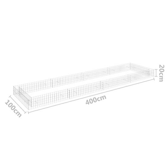 Très grande bordure gabion en acier galvanisé 400x100x20 cm – ComfortXL Outdoor Living - Image 6
