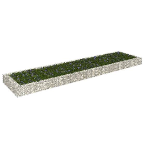 Très grande bordure gabion en acier galvanisé 400x100x20 cm – ComfortXL Outdoor Living - Image 1