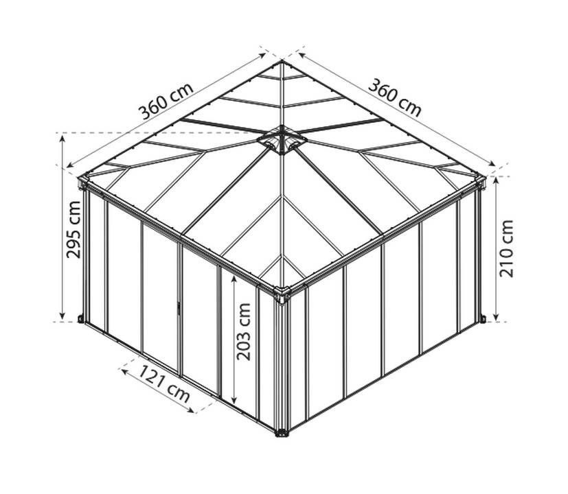 Canopia by Palram - Canopia Tonnelle de jardin fermée Ledro 3,6X3,6 Gris - Imagen 2