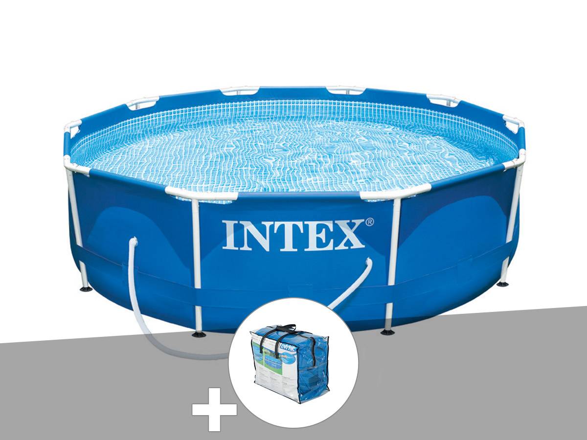 Kit piscine tubulaire Intex Metal Frame ronde 3,05 x 0,76 m + Bâche à bulles - Image 2