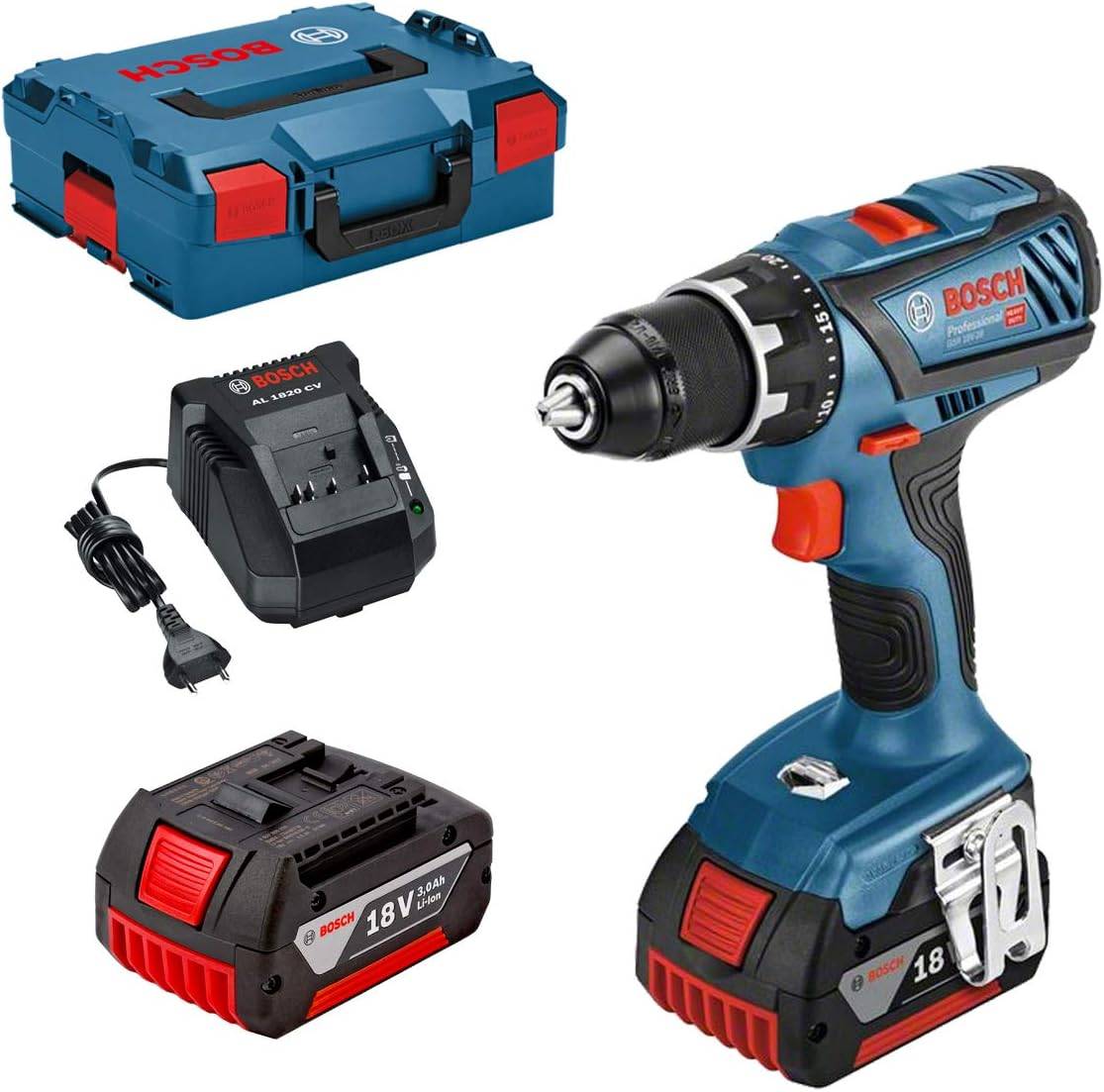 Bosch Professional - Perceuse visseuse GSR 18V-28 - BOSCH - avec 2 batteries 18V 3.0 Ah - chargeur - L-Boxx - 0615990L7K - Imagen 2