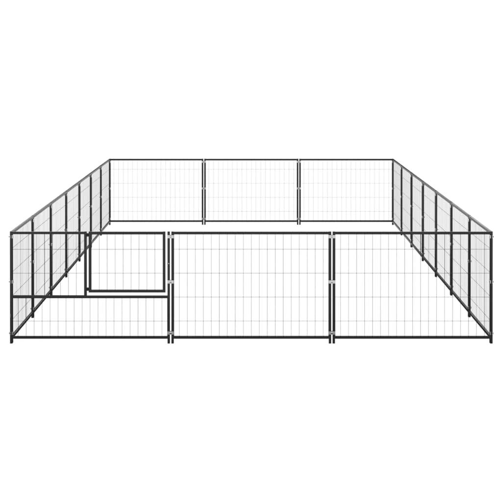 Vidaxl - Chenil Noir 21 m² Acier vidaXL 3082131 - Imagen 5