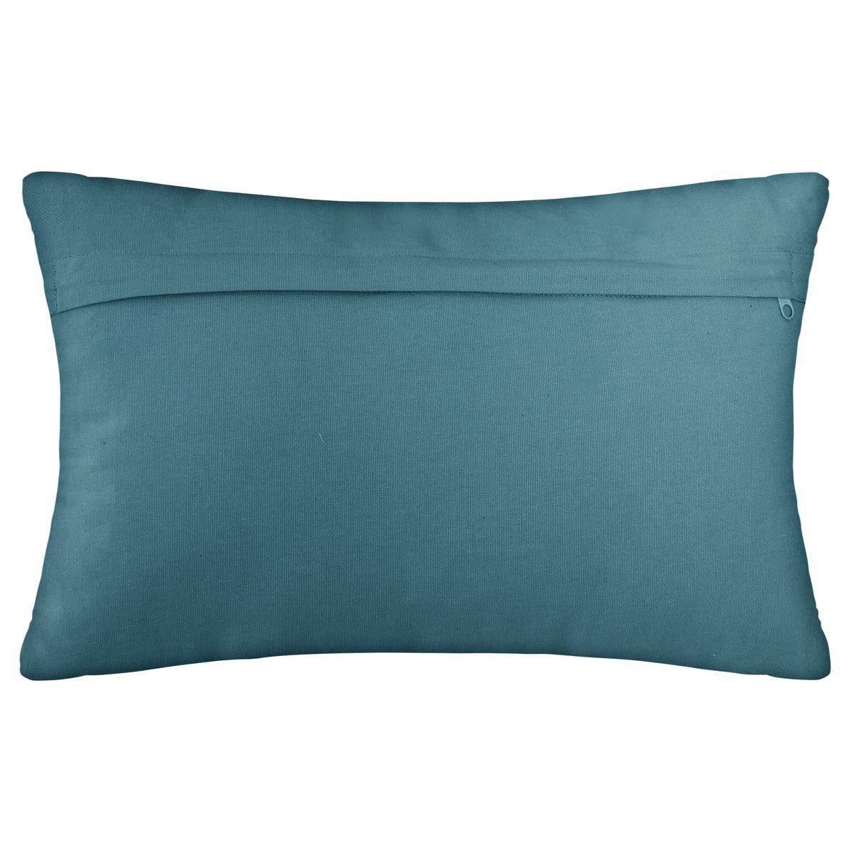 Atmosphera - Coussin motifs "Otto" bleu canard 30x50cm - Atmosphera Créateur d'intérieur - Imagen 3