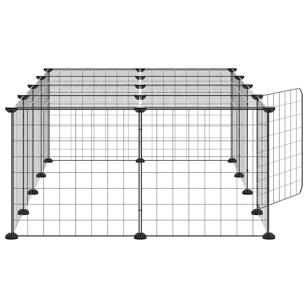 Vidaxl - Cage animaux de compagnie à 20 panneaux et porte Noir 140x70x35 cm vidaXL 3114055 - Imagen 6