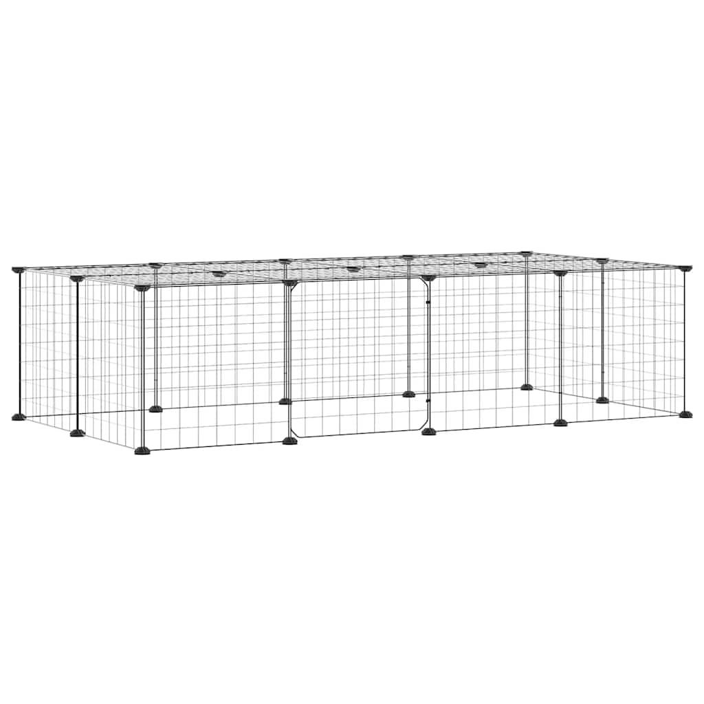 Vidaxl - Cage animaux de compagnie à 20 panneaux et porte Noir 140x70x35 cm vidaXL 3114055 - Imagen 8