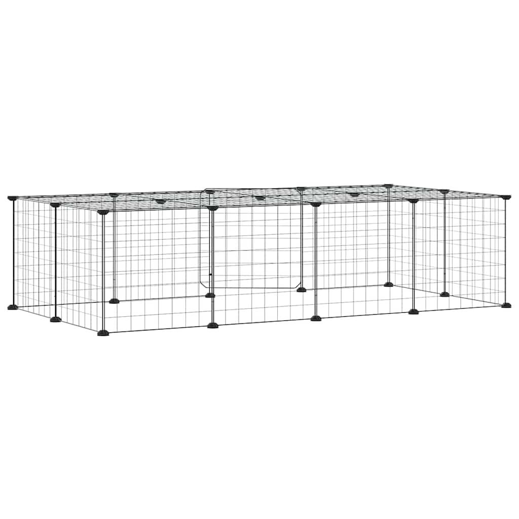 Vidaxl - Cage animaux de compagnie à 20 panneaux et porte Noir 140x70x35 cm vidaXL 3114055 - Imagen 7