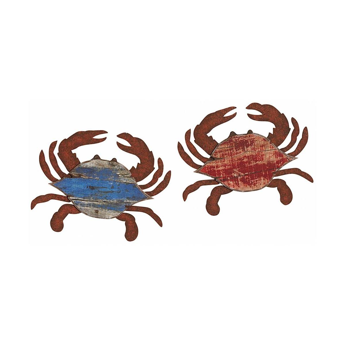 Aubry Gaspard - Crabes rouge et bleu déco murale (Lot de 2)