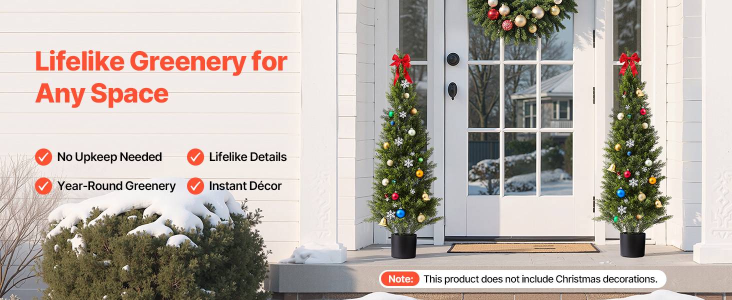 VEVOR Arbre Topiaire Artificiel en Cèdre Faux Pin Plante Déco Lot de 2 1219 mm - Image 9