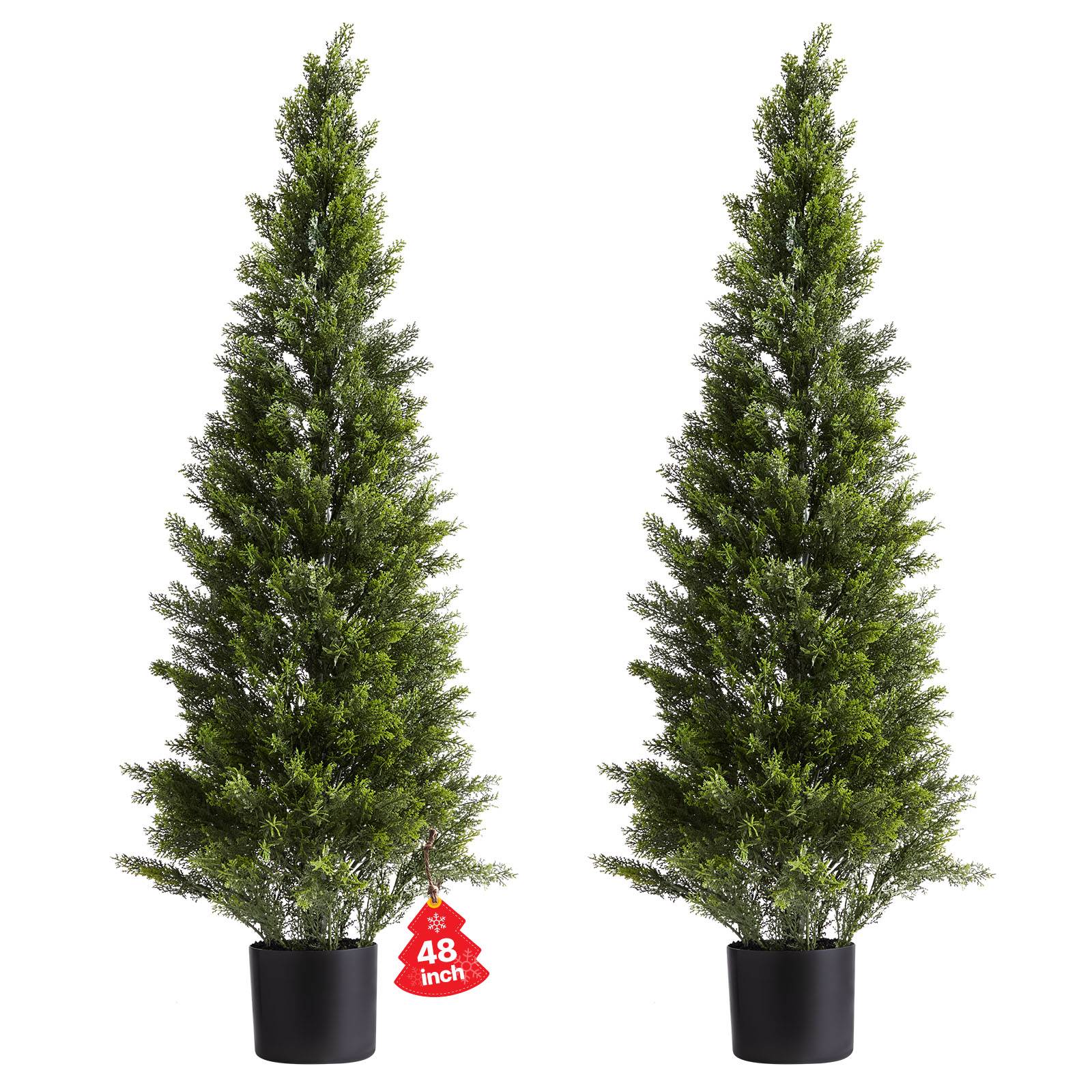 VEVOR Arbre Topiaire Artificiel en Cèdre Faux Pin Plante Déco Lot de 2 1219 mm