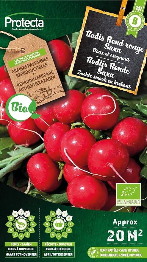 Protecta - Semence Radis rond rouge saxa BIO
