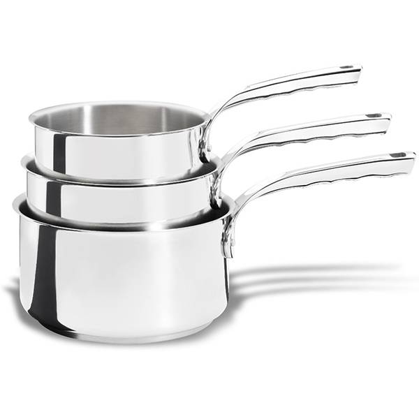 Lot de 3 casseroles inox 16,18 et 20 cm 3410.03 De Buyer