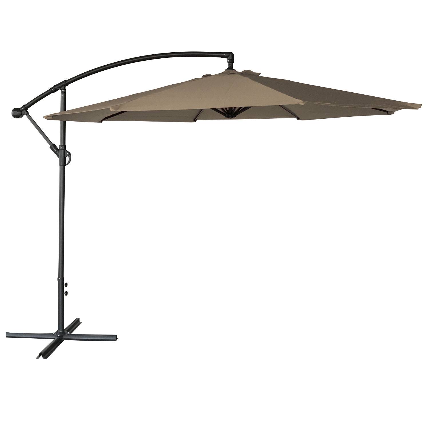 Happy Garden - Parasol déporté OAHU rond 3,50m de diamètre taupe - HAPPY GARDEN - Imagen 1