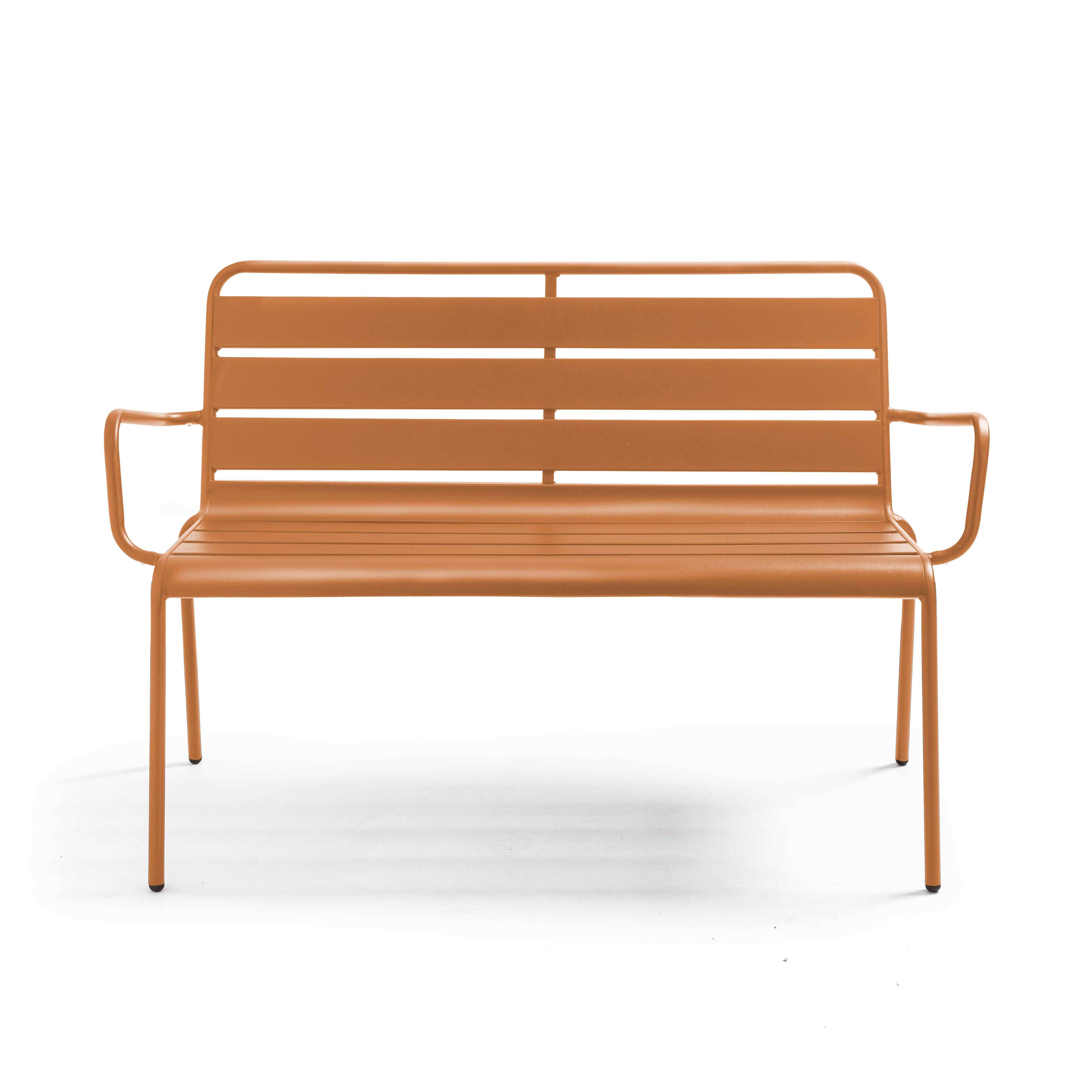 Oviala - Banc de jardin en métal caramel Palavas - Oviala - Image 3