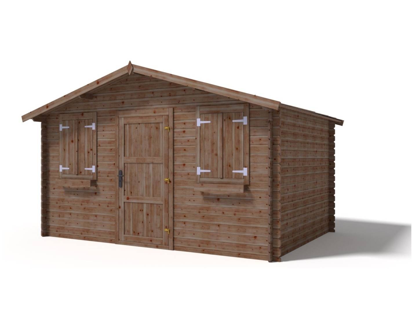 Altanka - Abri de jardin en bois - 4x3 m + terrasse avec balustrade et avant-toit en bois - 24 m2 - Traité - DOM418+DOM541+DOM542+POD05 - ALTANKA - Imagen 4
