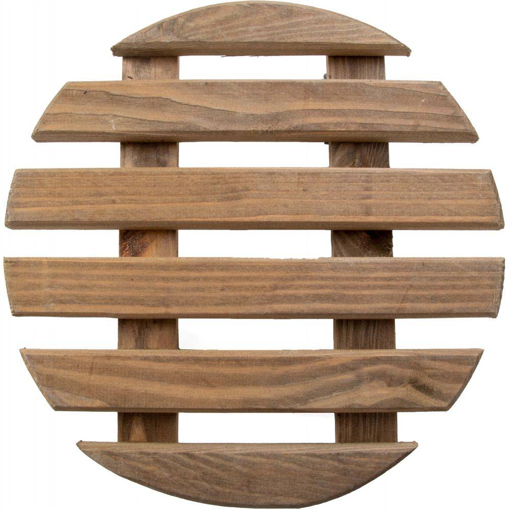 Esschert Design - Support à roulettes en bois pour plantes d'intérieur Rond - Teinté marron Esschert's Garden - Imagen 3