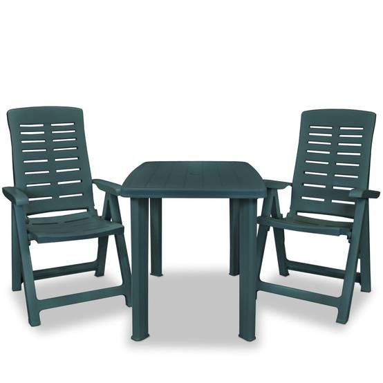 Ensemble 3 pcs de bistro - Salon De Jardin - Mobilier extérieur Plastique Vert MI681 - Image 1