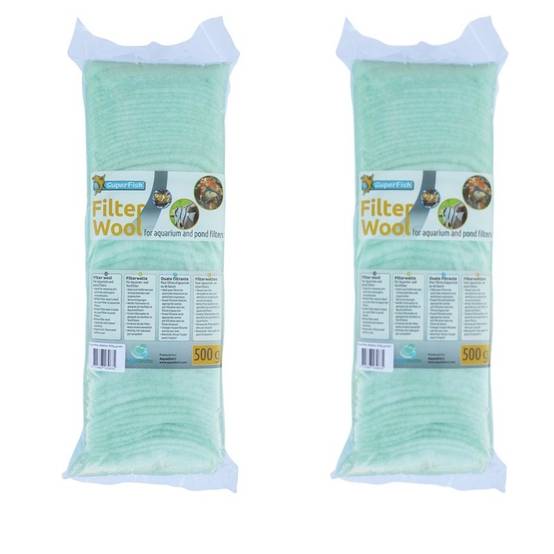 2 Ouates - Perlon Vert 500 gr pour filtre d'aquarium