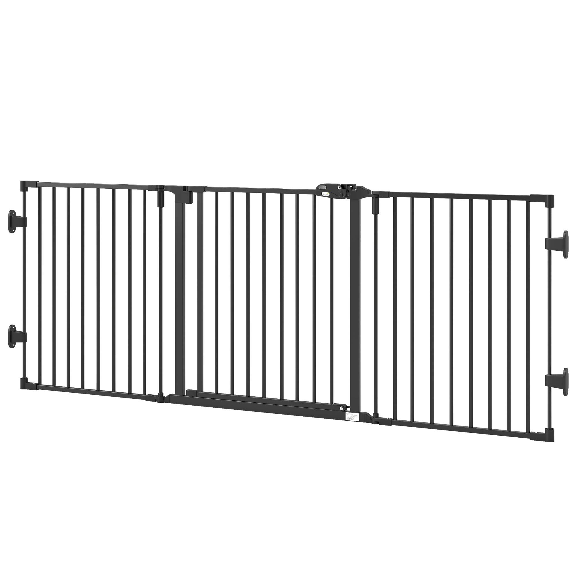 Barrière de sécurité pour animaux de compagnie à 3 panneaux avec fermeture automatique et conception pliable pour petits chiens, 202,5 x 2 x 76 cm - Image 2