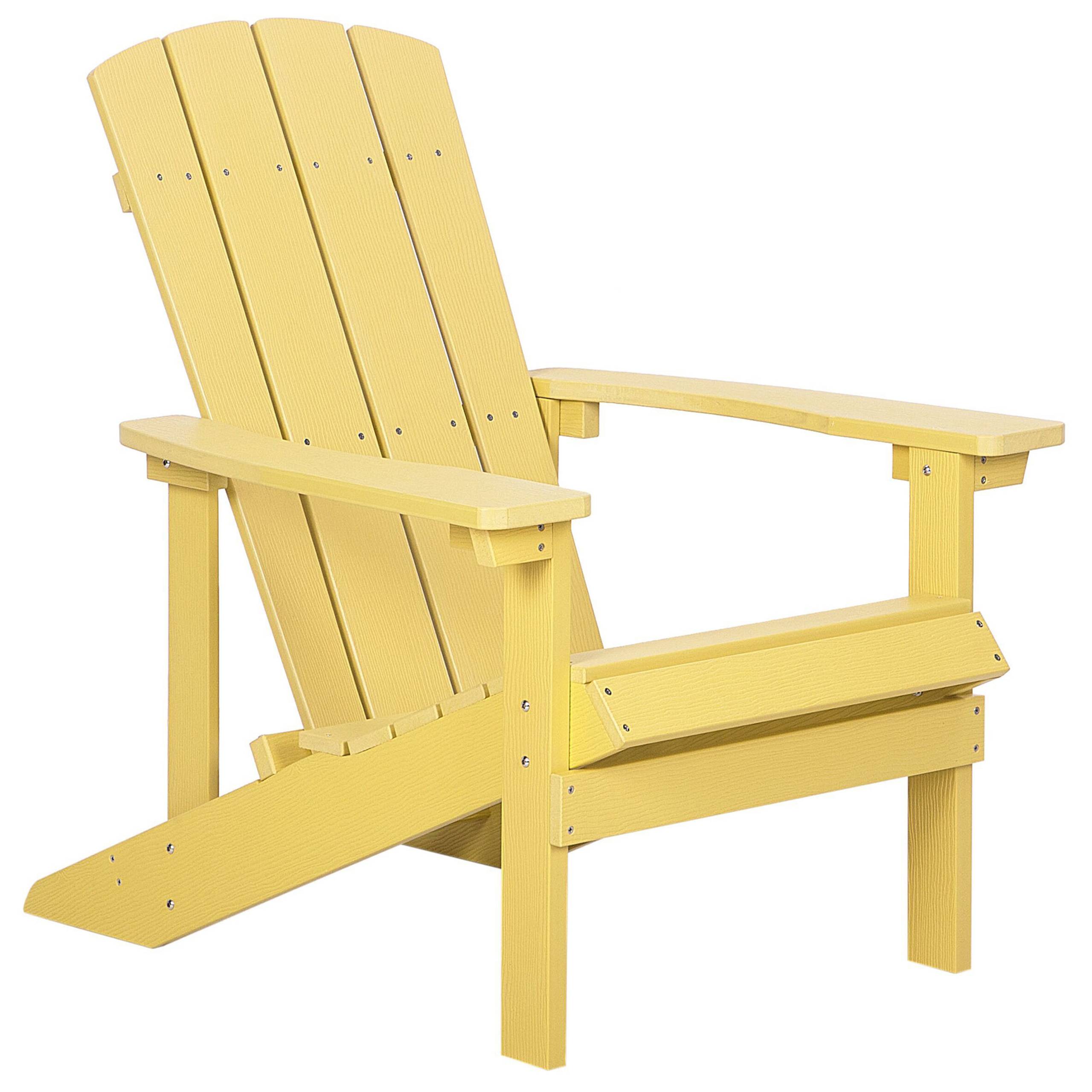 Beliani - Chaise de jardin Bois synthétique Jaune ADIRONDACK - Beliani - Imagen 4