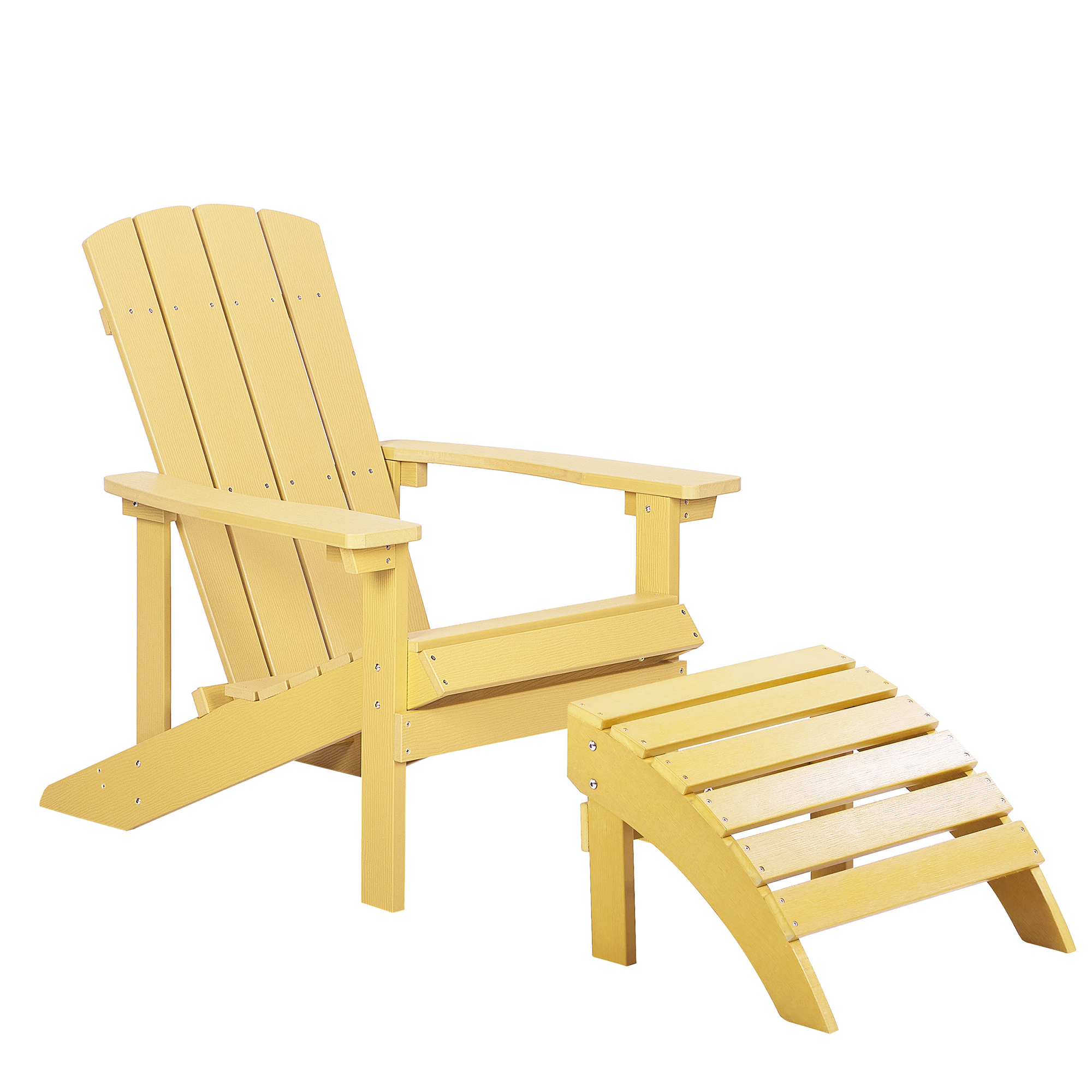 Beliani - Chaise de jardin Bois synthétique Jaune ADIRONDACK - Beliani - Imagen 2