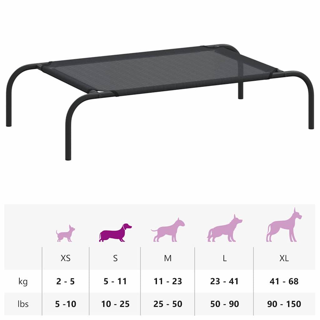 Vidaxl - Lit surélevé pour chien Noir S Textilène vidaXL 170661 - Imagen 9
