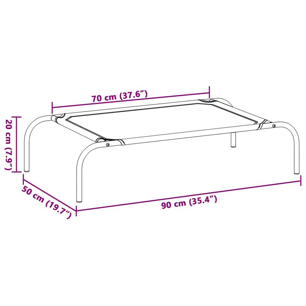 Vidaxl - Lit surélevé pour chien Noir S Textilène vidaXL 170661 - Imagen 2