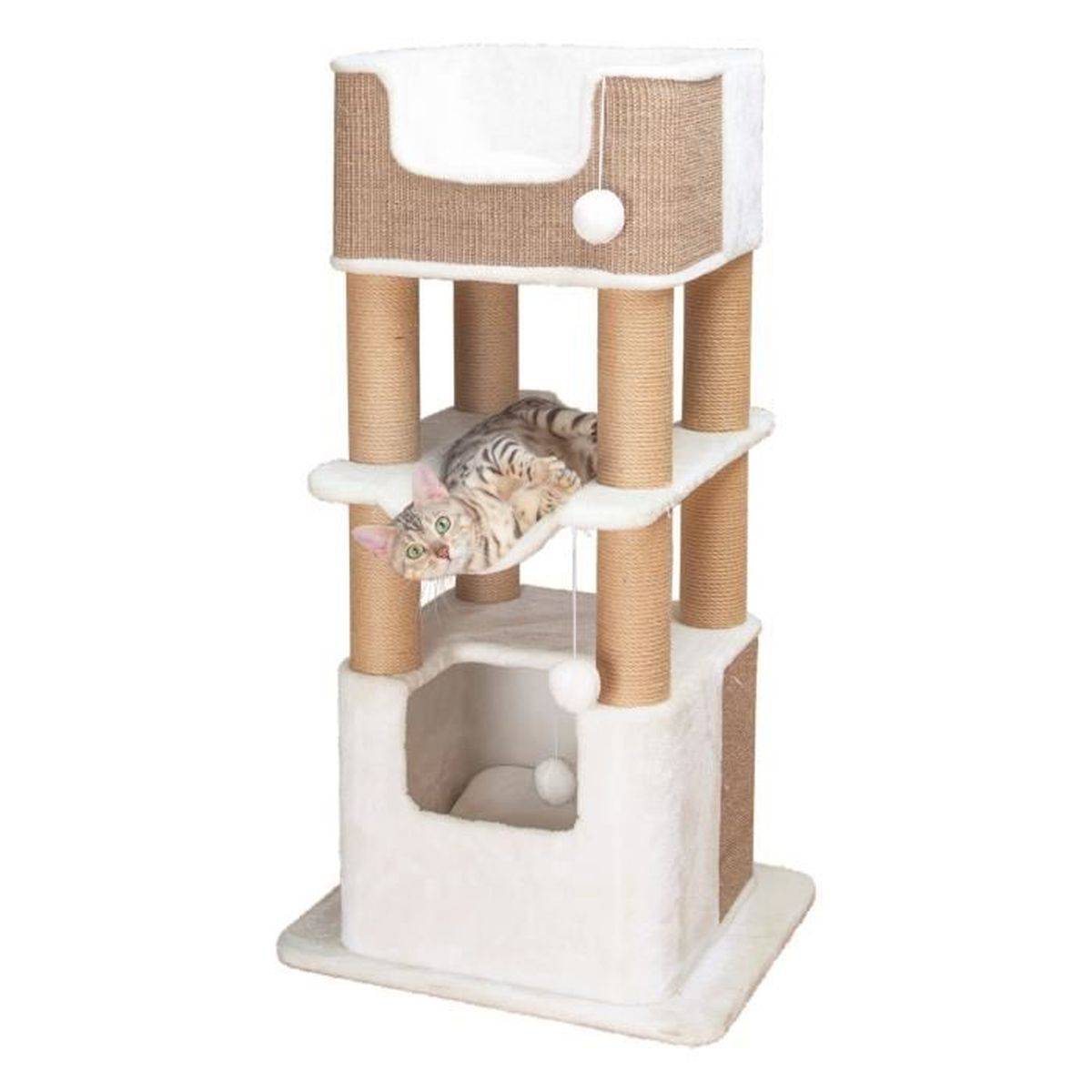 Trixie - Arbre à chat XXL Lucano 110 cm, poteaux à griffer en sisal, hamac et coussins réversibles - TRIXIE - Image 2
