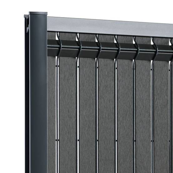 Kit complet grillage rigide occultant lattes composite avec soubassement longueur 20m - Hauteur 1m80 - Gris anthracite - Easy Clôture - Image 3