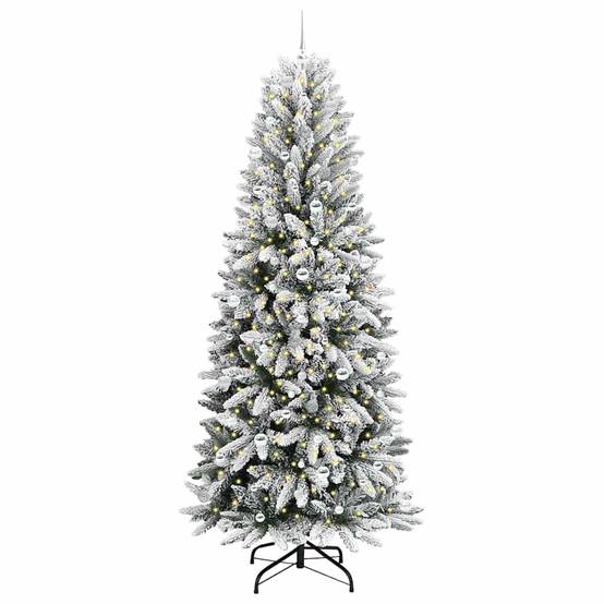 ComfortXL - Grand Sapin Artificiel Floqué 240 cm pour Intérieur/Extérieur, Pack Complet Lumières et Déco – ComfortXL Outdoor Living - Image 3