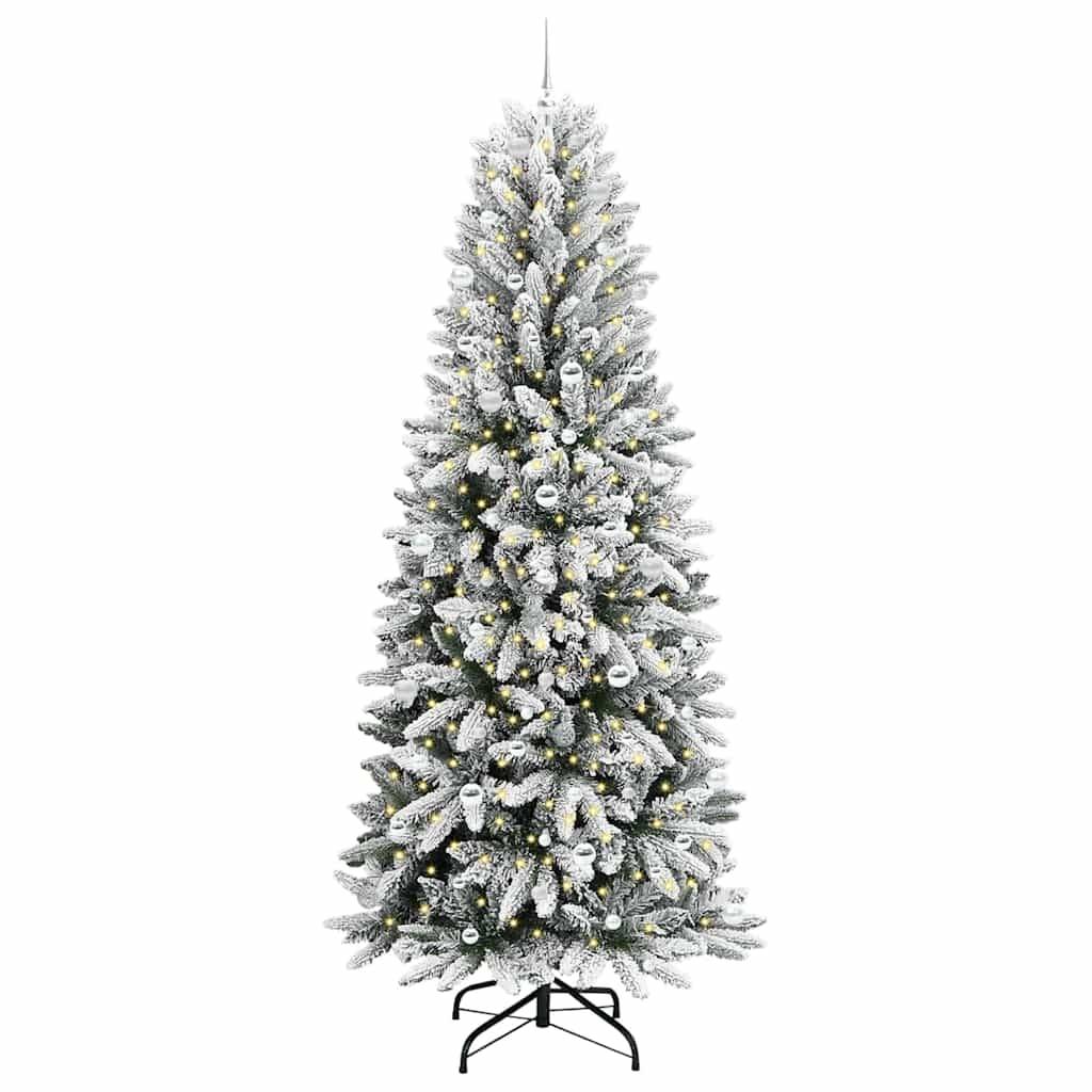 ComfortXL - Grand Sapin Artificiel Floqué 240 cm pour Intérieur/Extérieur, Pack Complet Lumières et Déco – ComfortXL Outdoor Living - Image 3