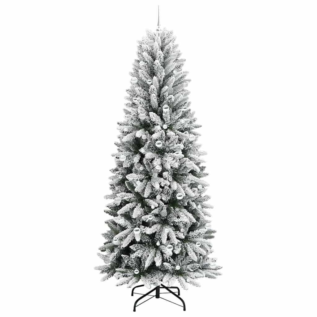 ComfortXL - Grand Sapin Artificiel Floqué 240 cm pour Intérieur/Extérieur, Pack Complet Lumières et Déco – ComfortXL Outdoor Living - Image 4