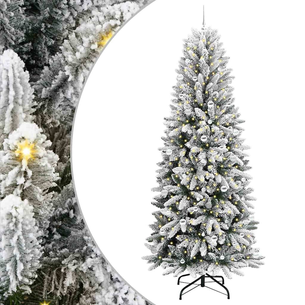 ComfortXL - Grand Sapin Artificiel Floqué 240 cm pour Intérieur/Extérieur, Pack Complet Lumières et Déco – ComfortXL Outdoor Living - Image 2
