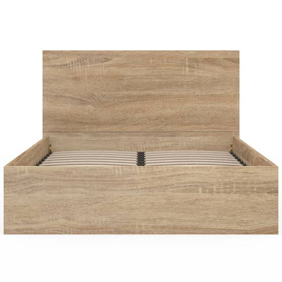 Lit coffre double SEASIDE avec tête de lit et sommier 140x190 cm façon hêtre - Image 3