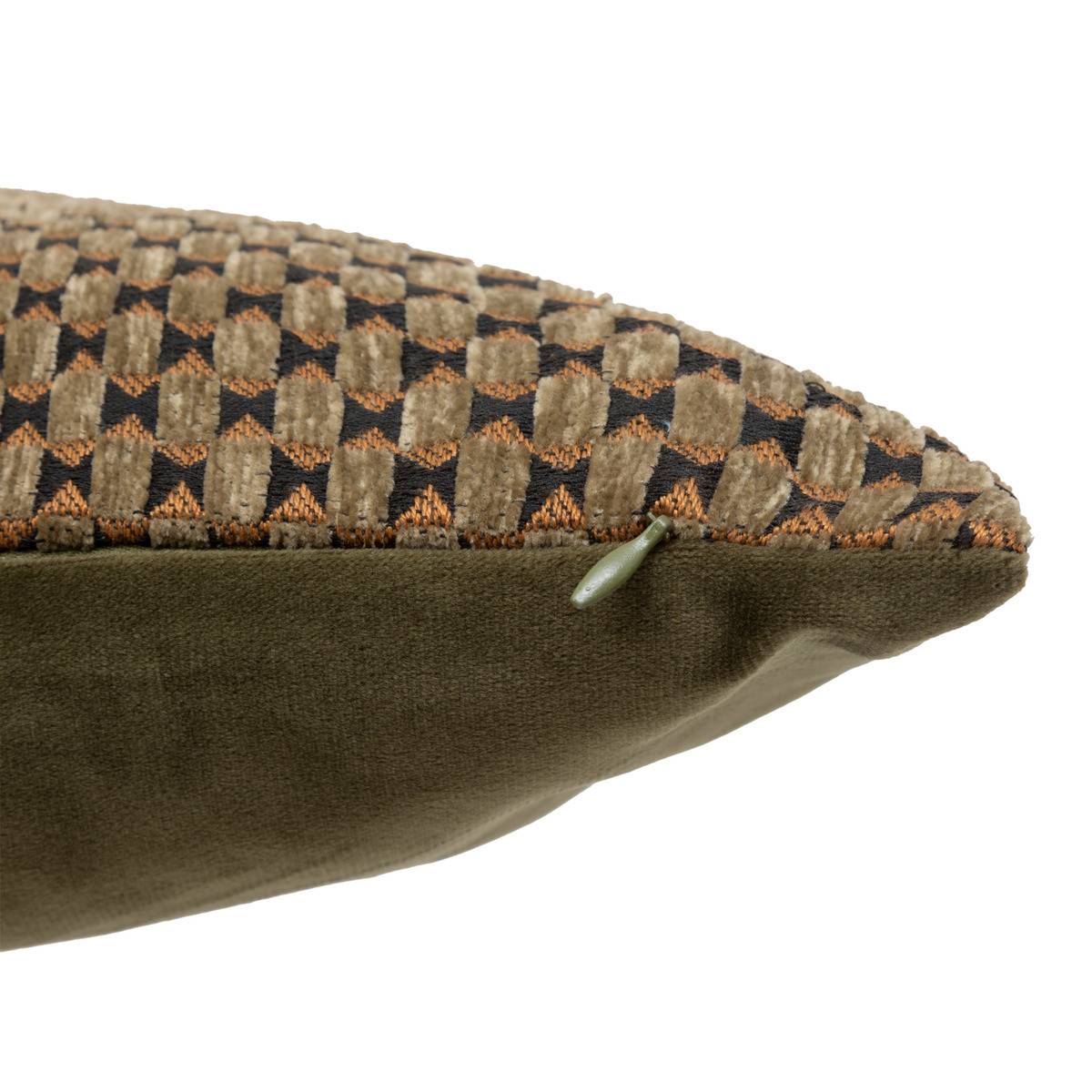 Atmosphera - Coussin décoratif jacquard chenille Vert kaki 30 x 50 cm - Imagen 3