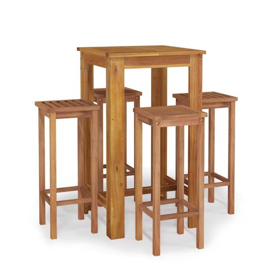 Vidaxl - Ensemble de bar de jardin 5 pcs bois d'acacia solide vidaXL 3154387 - Image 2
