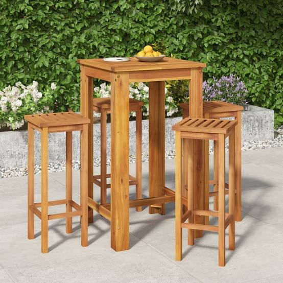 Vidaxl - Ensemble de bar de jardin 5 pcs bois d'acacia solide vidaXL 3154387 - Image 1
