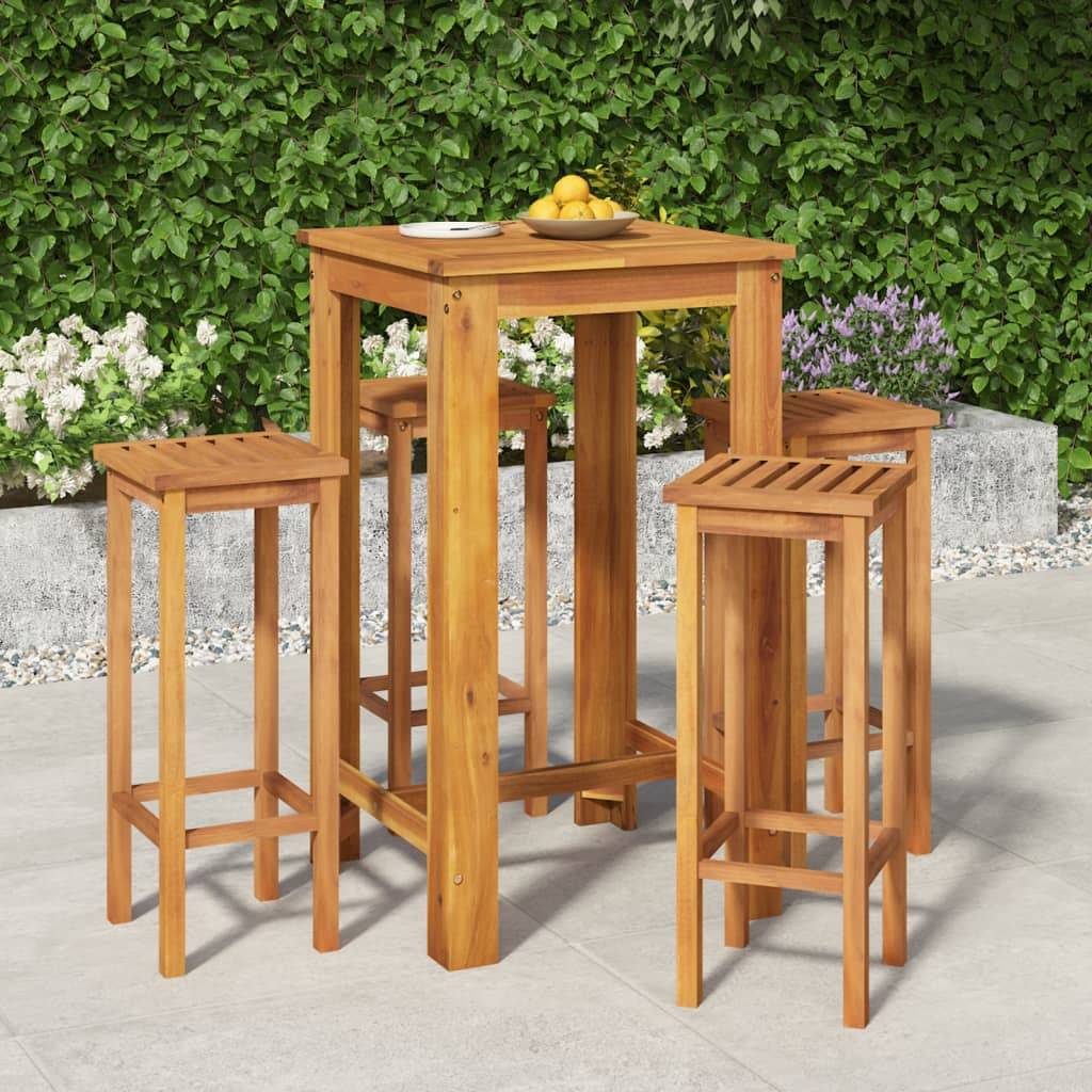 Vidaxl - Ensemble de bar de jardin 5 pcs bois d'acacia solide vidaXL 3154387 - Image 1
