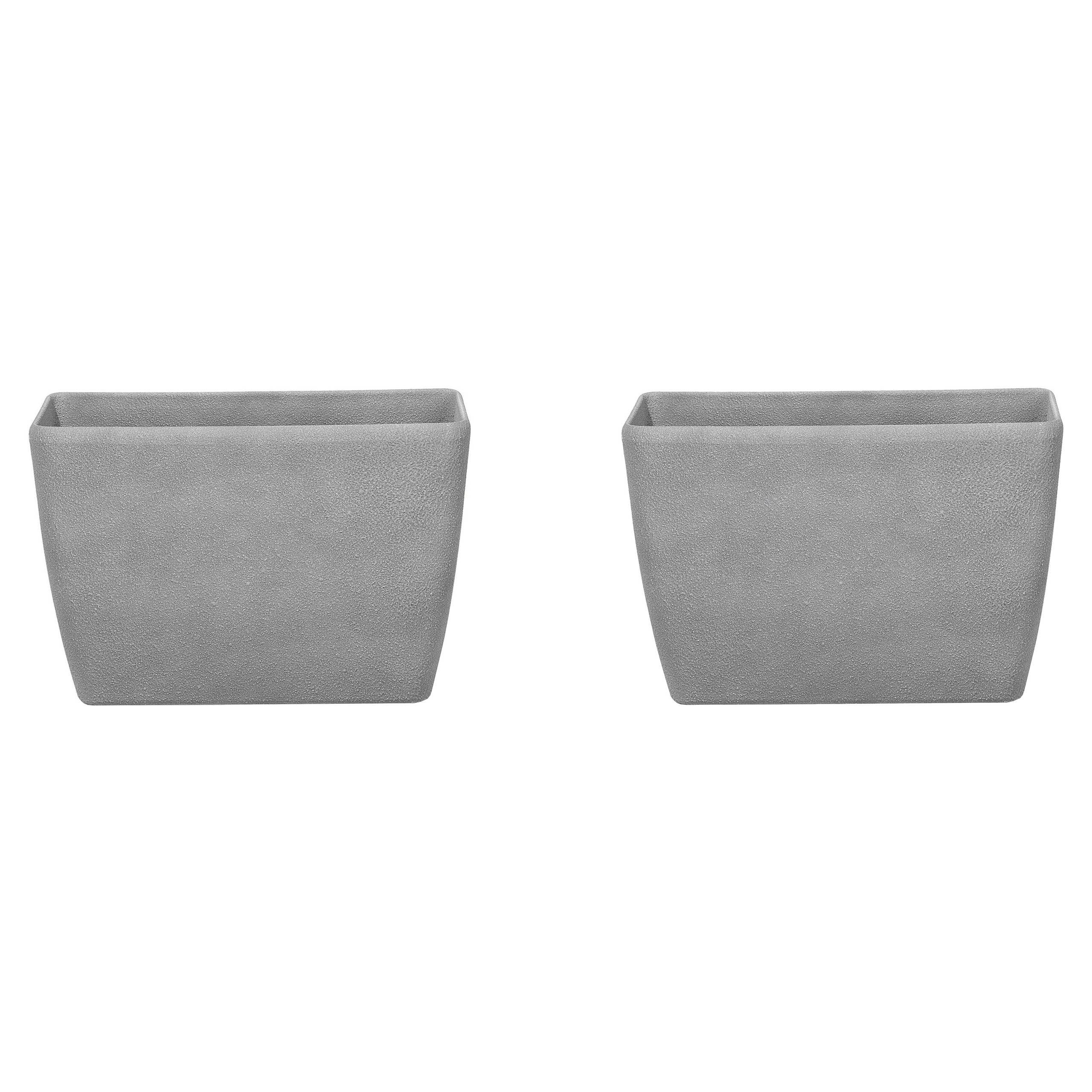 Beliani - Cache-Pot Gris Effet Pierre en Polyrésine 32 x 74 x 45 cm Pot de Fleurs Long et Haut au Design Moderne Idéal pour Extérieur et Intérieur - Imagen 1