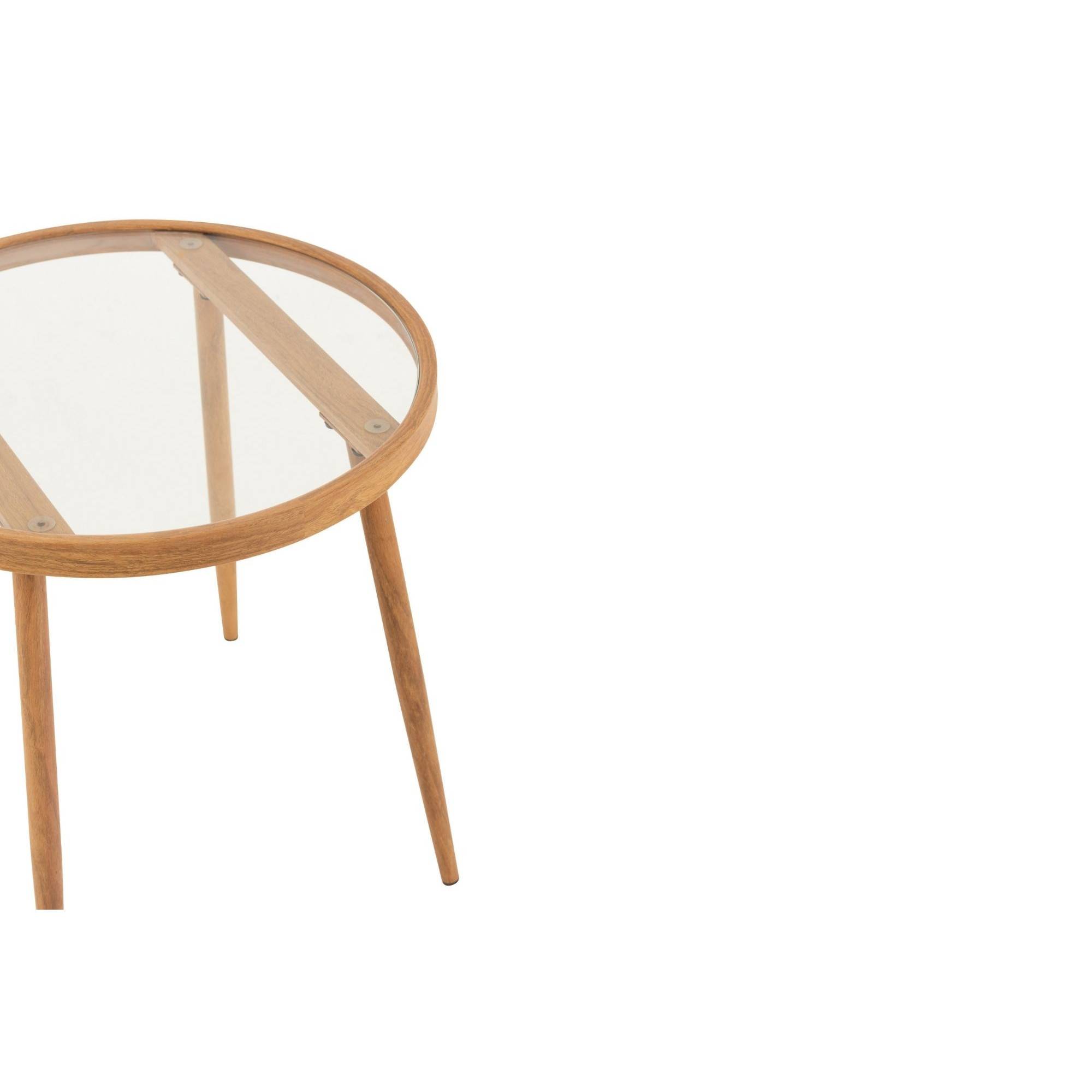 Autre - Table basse ronde en métal et verre D50 (lot de 2) - MALAGA - Imagen 7